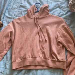 Pink crop top hoodie
